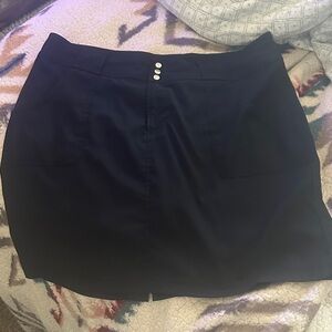 Black , casual  Mini Skort with Button Detail